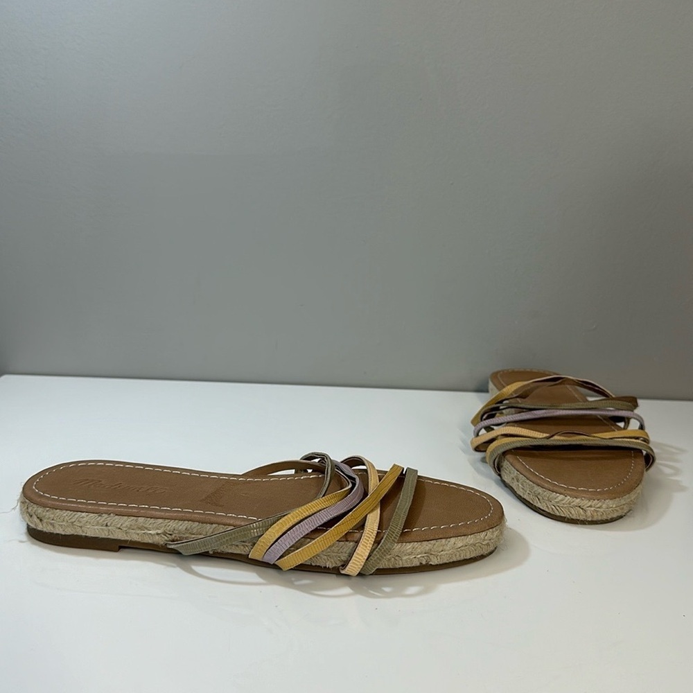 Madewell The Kathryn Espadrille Slide Leather Sandals Size 9